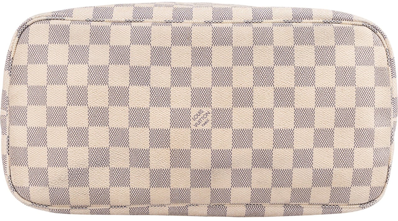 Louis Vuitton Louis Vuitton Monogram Damier Azur Canvas Neverfull MM Shoulder Bag Wit