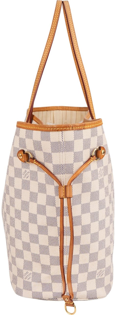 Louis Vuitton Louis Vuitton Monogram Damier Azur Canvas Neverfull MM Shoulder Bag Wit