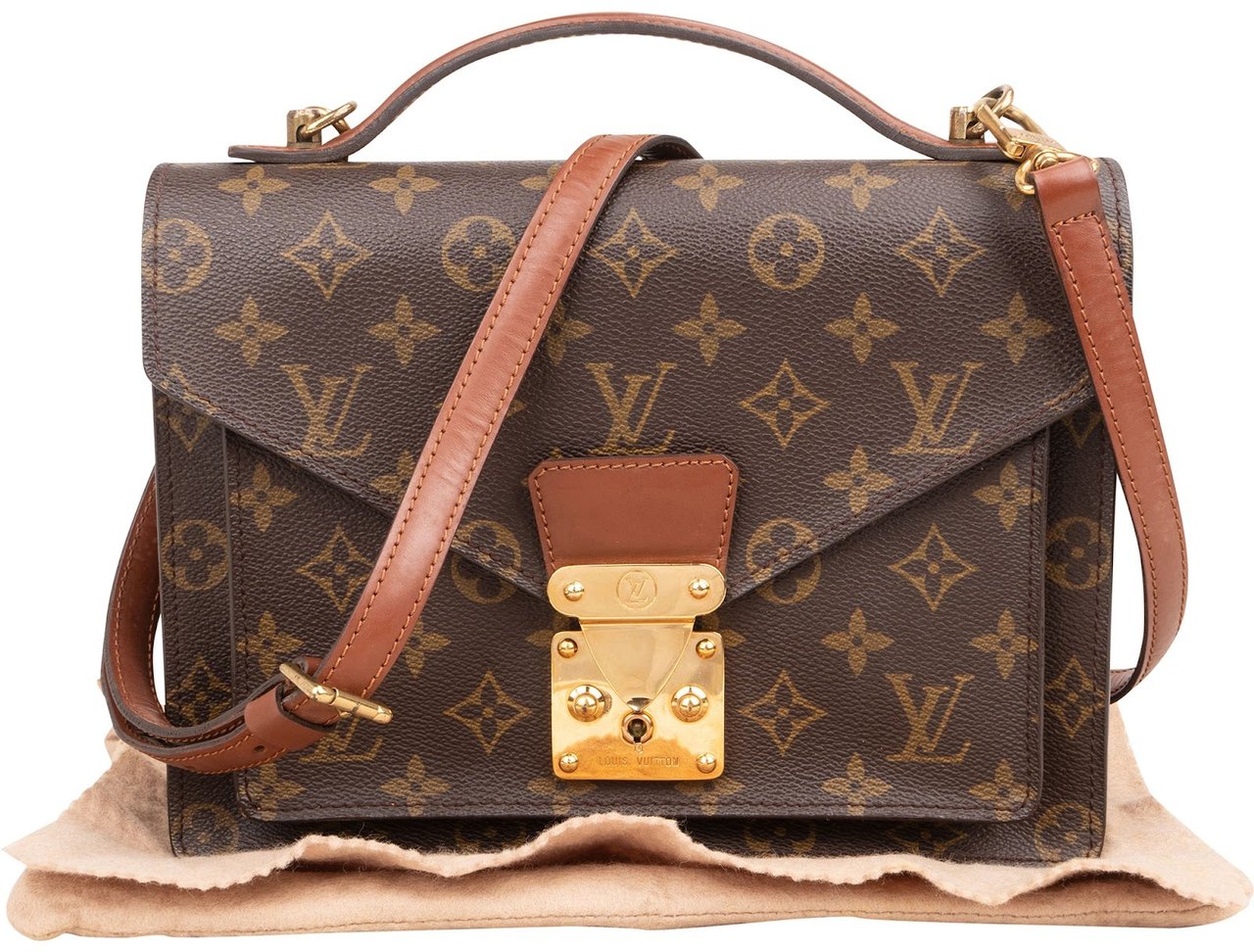 Louis Vuitton Monogram Canvas Monceau Handbag Bruin