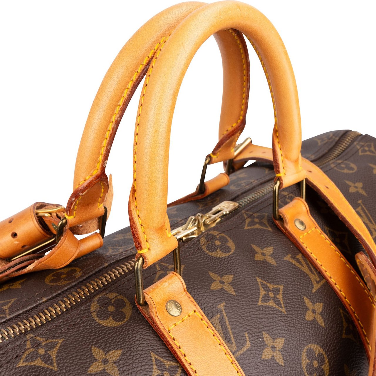 Louis Vuitton Monogram Canvas Keepall 45 Bandoulière Travel Bag Bruin