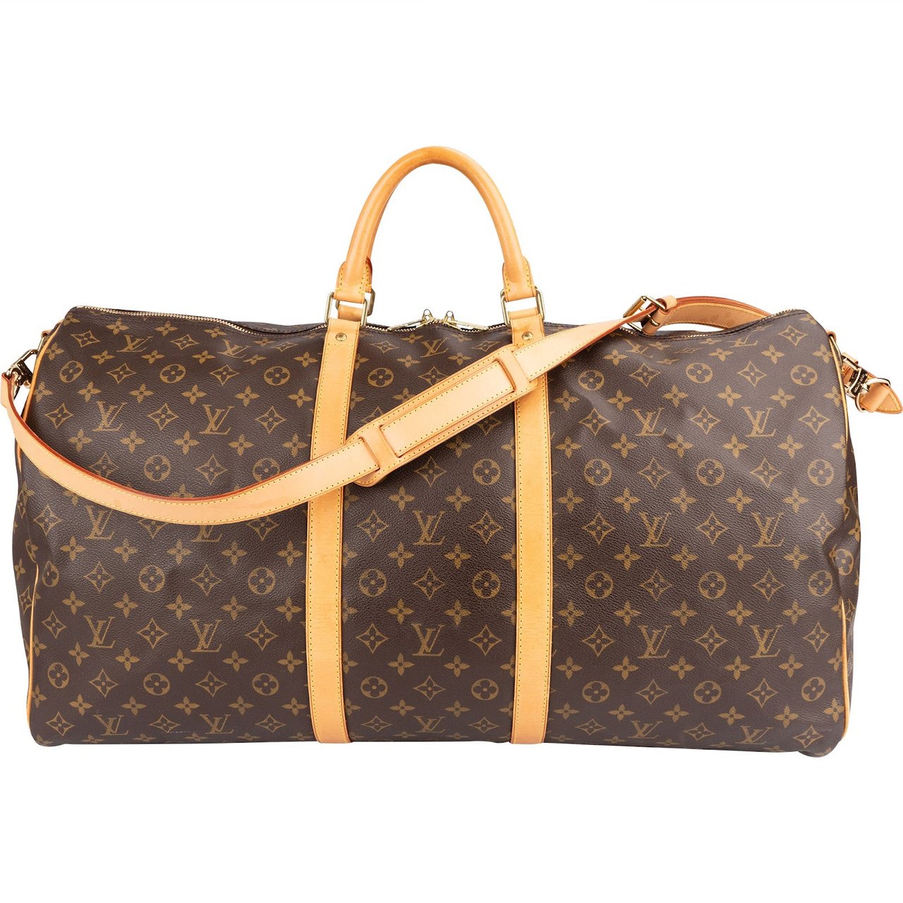 Louis Vuitton Louis Vuitton Monogram Canvas Keepall 60 Bandoulière Travel Bag Bruin