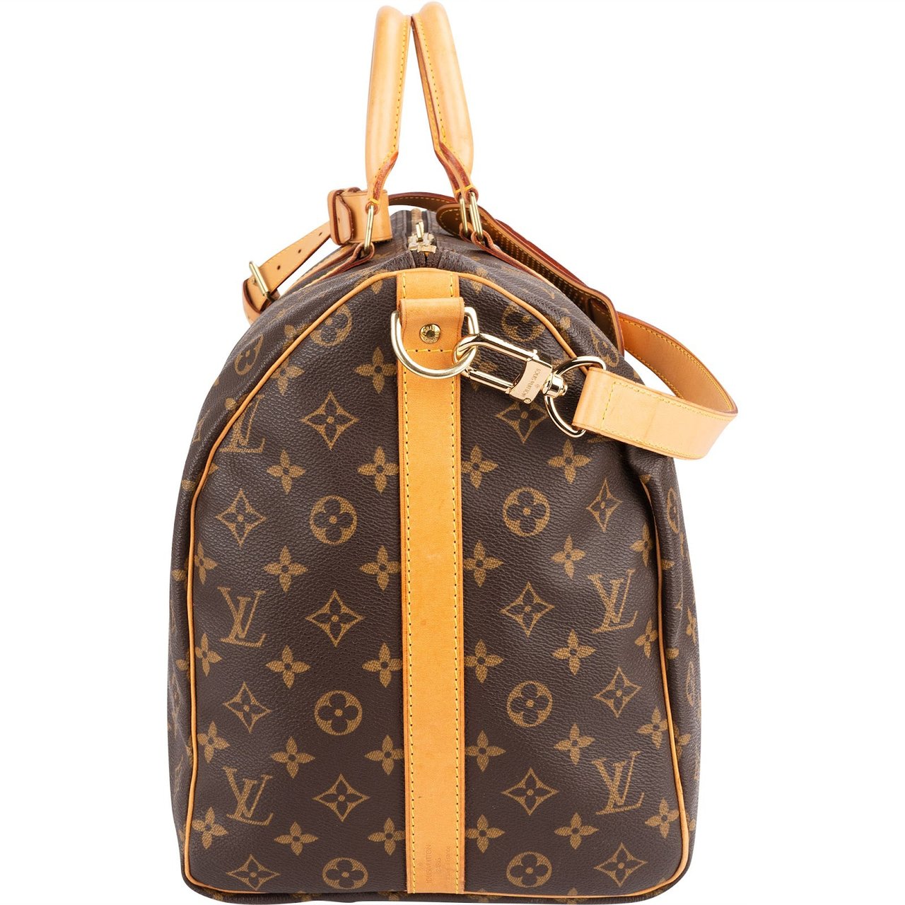 Louis Vuitton Monogram Canvas Keepall 50 Bandoulière Travel Bag Bruin