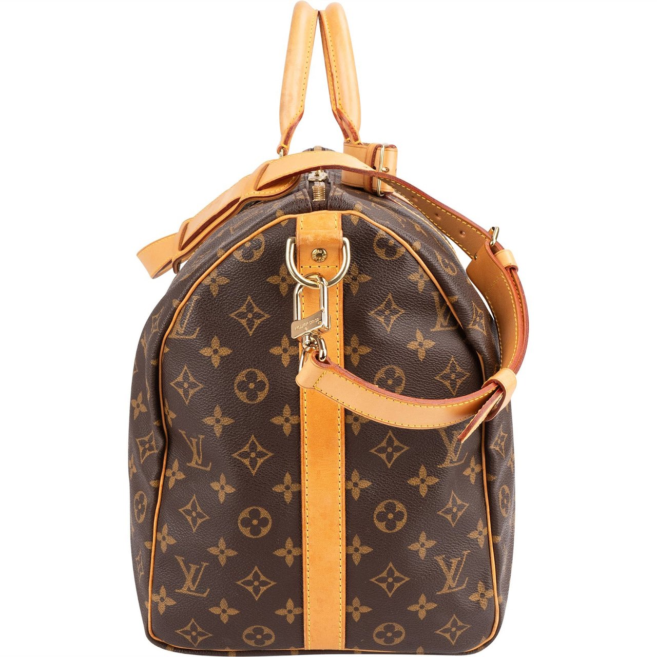Louis Vuitton Monogram Canvas Keepall 50 Bandoulière Travel Bag Bruin