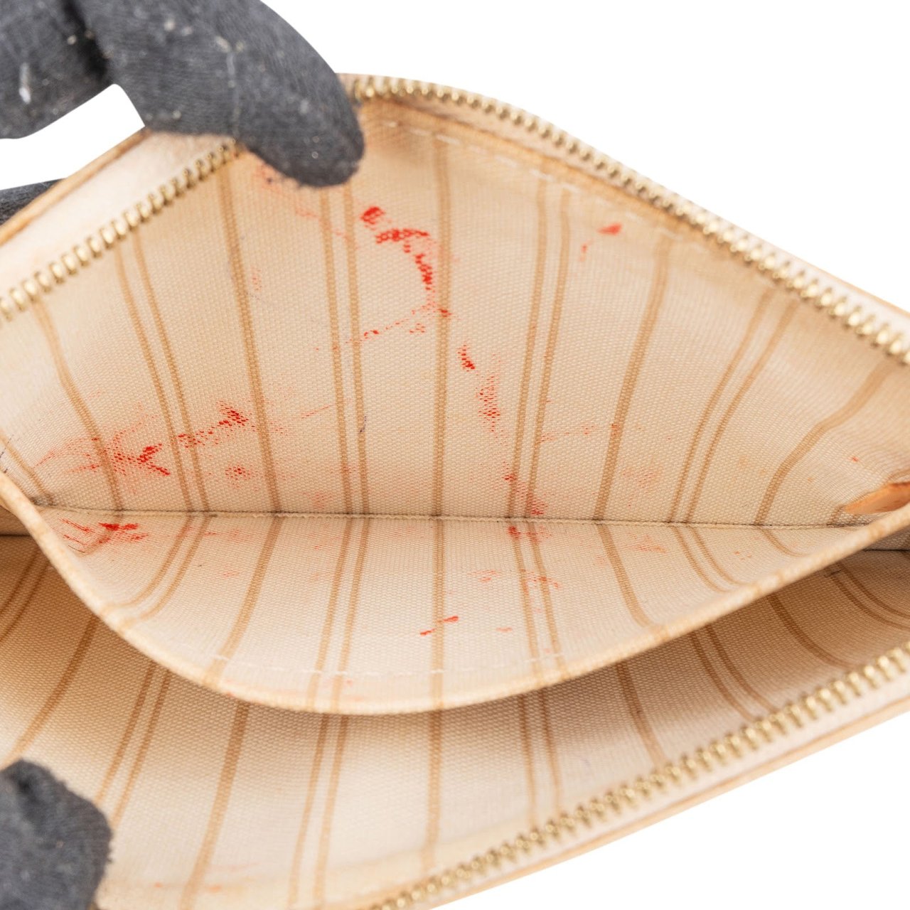 Louis Vuitton Louis Vuitton Monogram Damier Azur Neverfull PM Pochette Accessoires Clutch Beige