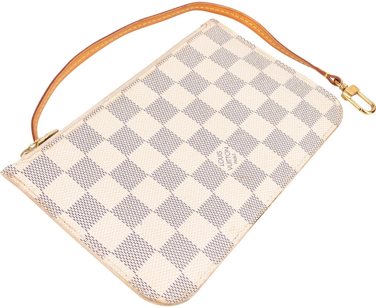 Louis Vuitton Louis Vuitton Monogram Damier Azur Neverfull PM Pochette Accessoires Clutch Beige