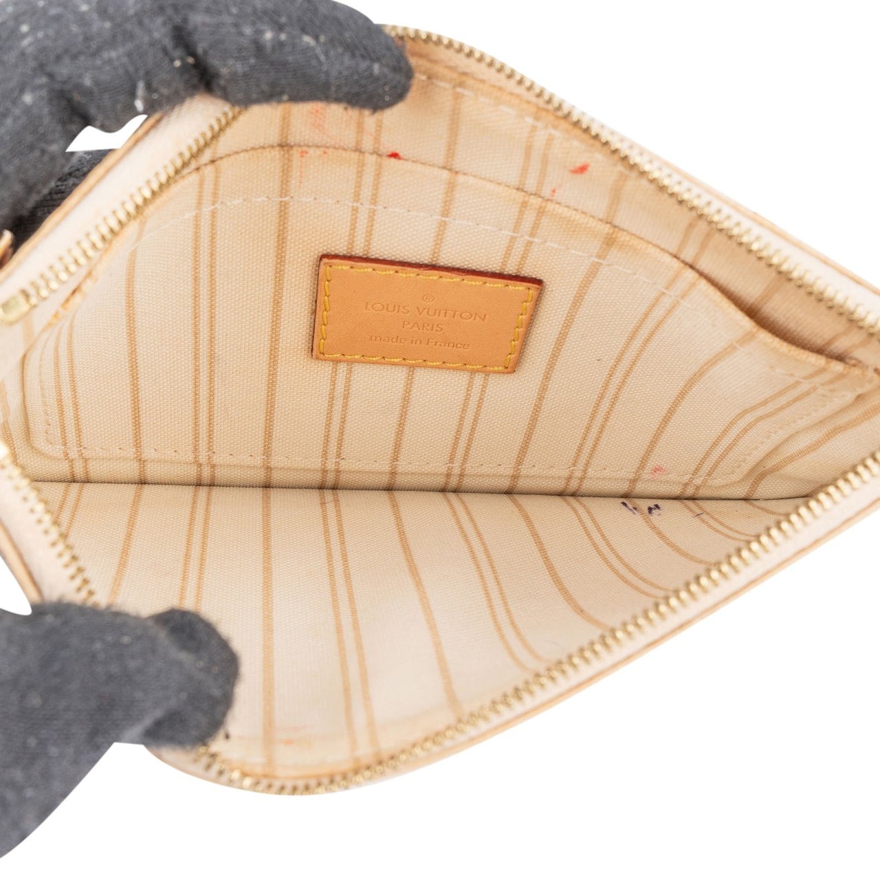 Louis Vuitton Louis Vuitton Monogram Damier Azur Neverfull PM Pochette Accessoires Clutch Beige