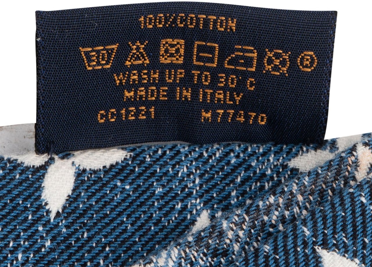 Louis Vuitton Denim Monogram Headband Hair Accessory M77470 Blauw