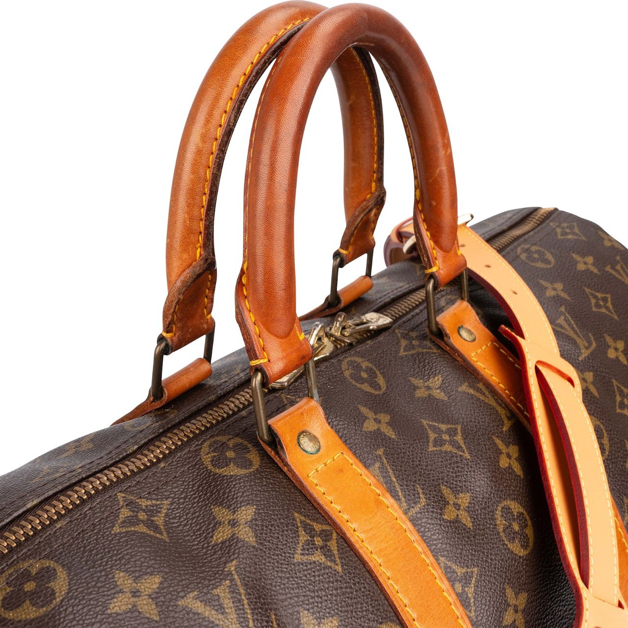 Louis Vuitton Monogram Canvas Keepall 45 Bandoulière Travel Bag Bruin