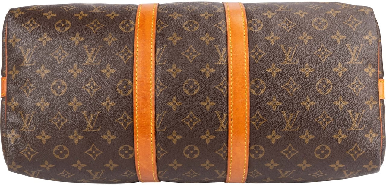 Louis Vuitton Monogram Canvas Keepall 45 Bandoulière Travel Bag Bruin