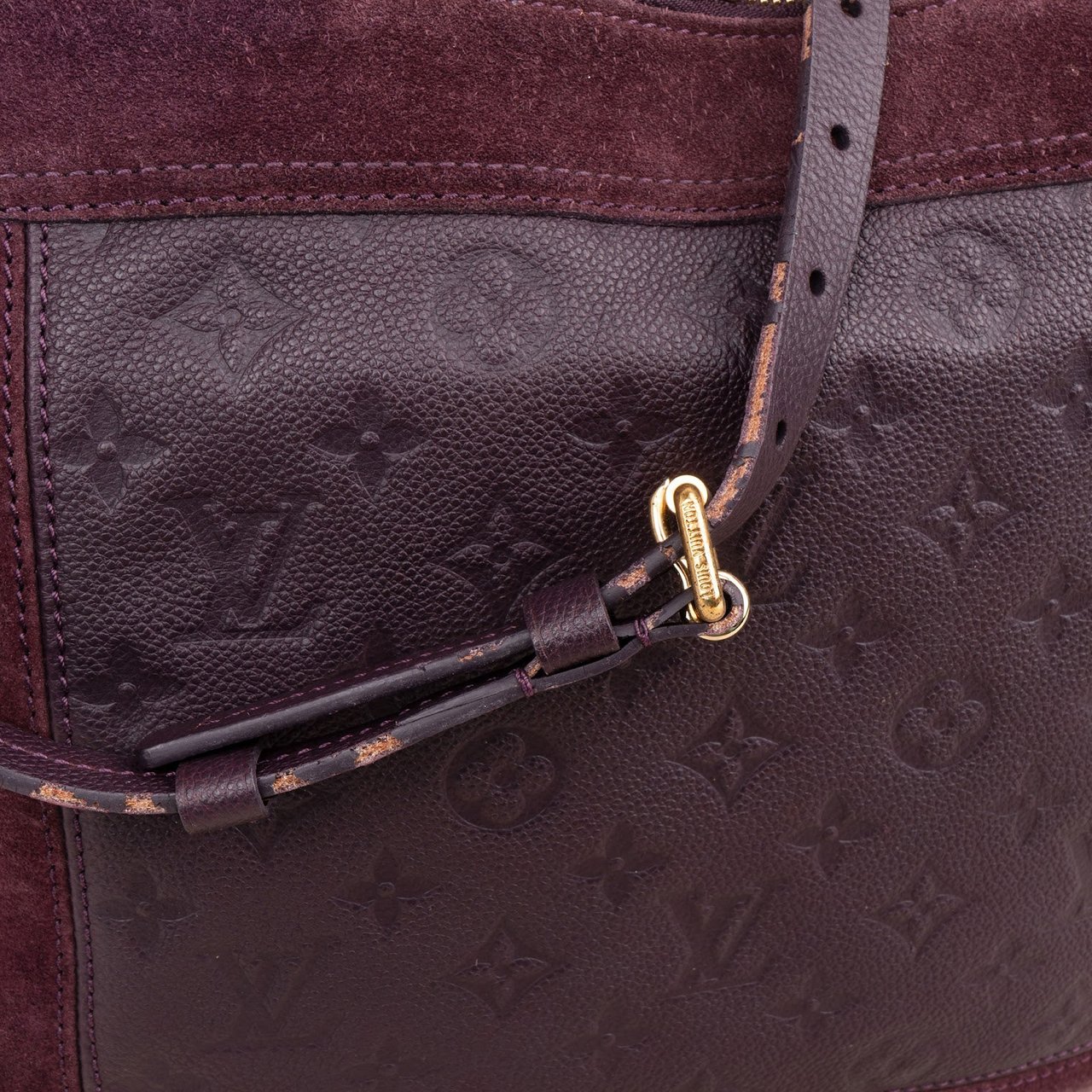 Louis Vuitton Louis Vuitton Leather Monogram Empreinte Suede Audacieuse PM Crossbody Bag Paars