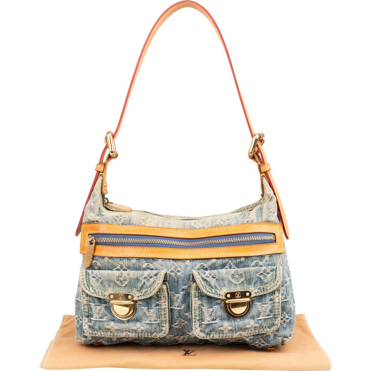 Louis Vuitton Louis Vuitton Monogram Denim Baggy PM Shoulder Bag Blauw
