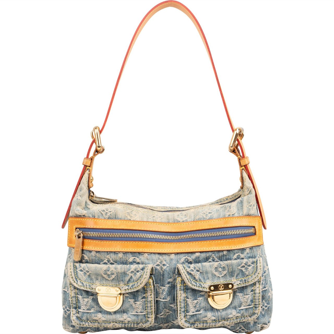 Louis Vuitton Louis Vuitton Monogram Denim Baggy PM Shoulder Bag Blauw