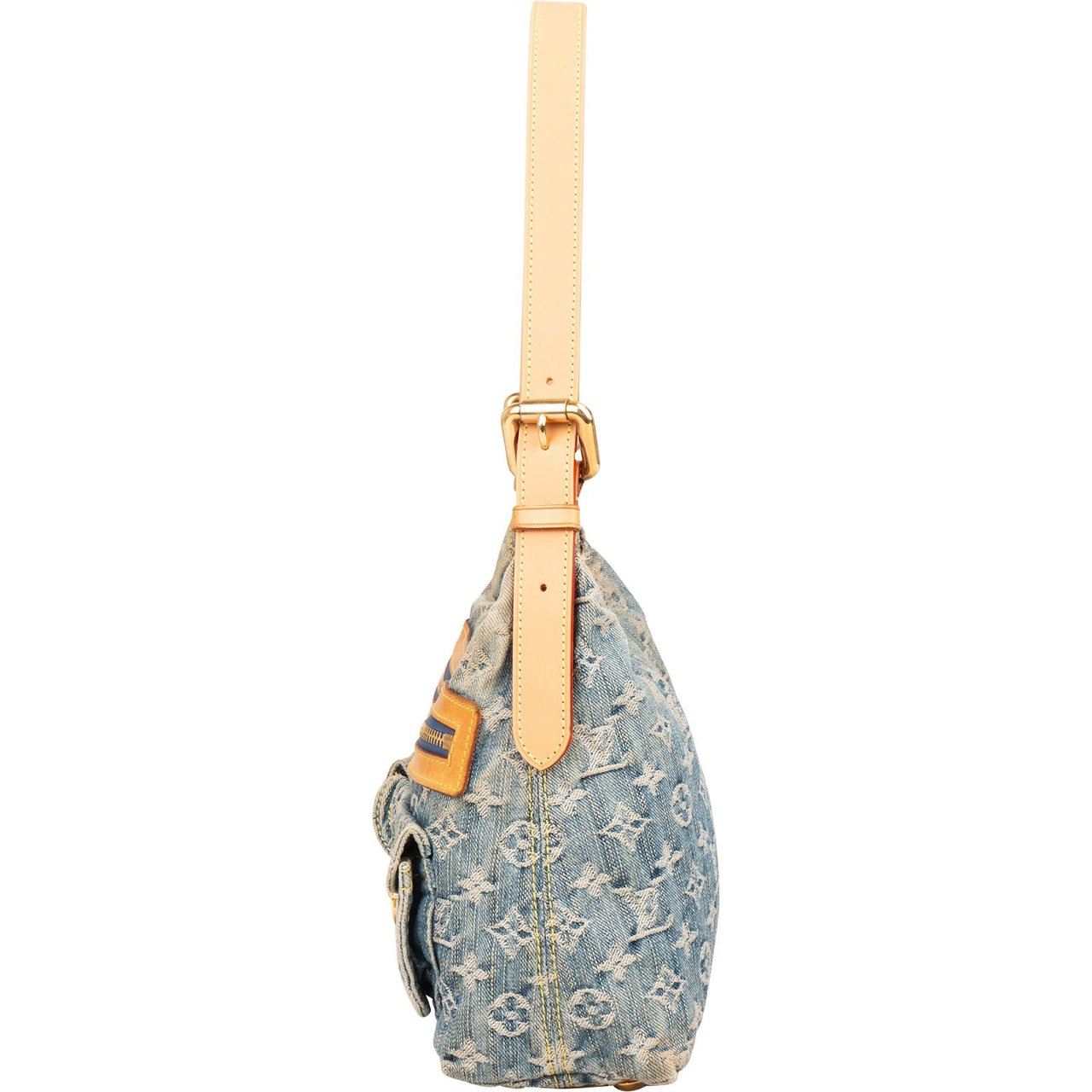 Louis Vuitton Louis Vuitton Monogram Denim Baggy PM Shoulder Bag Blauw