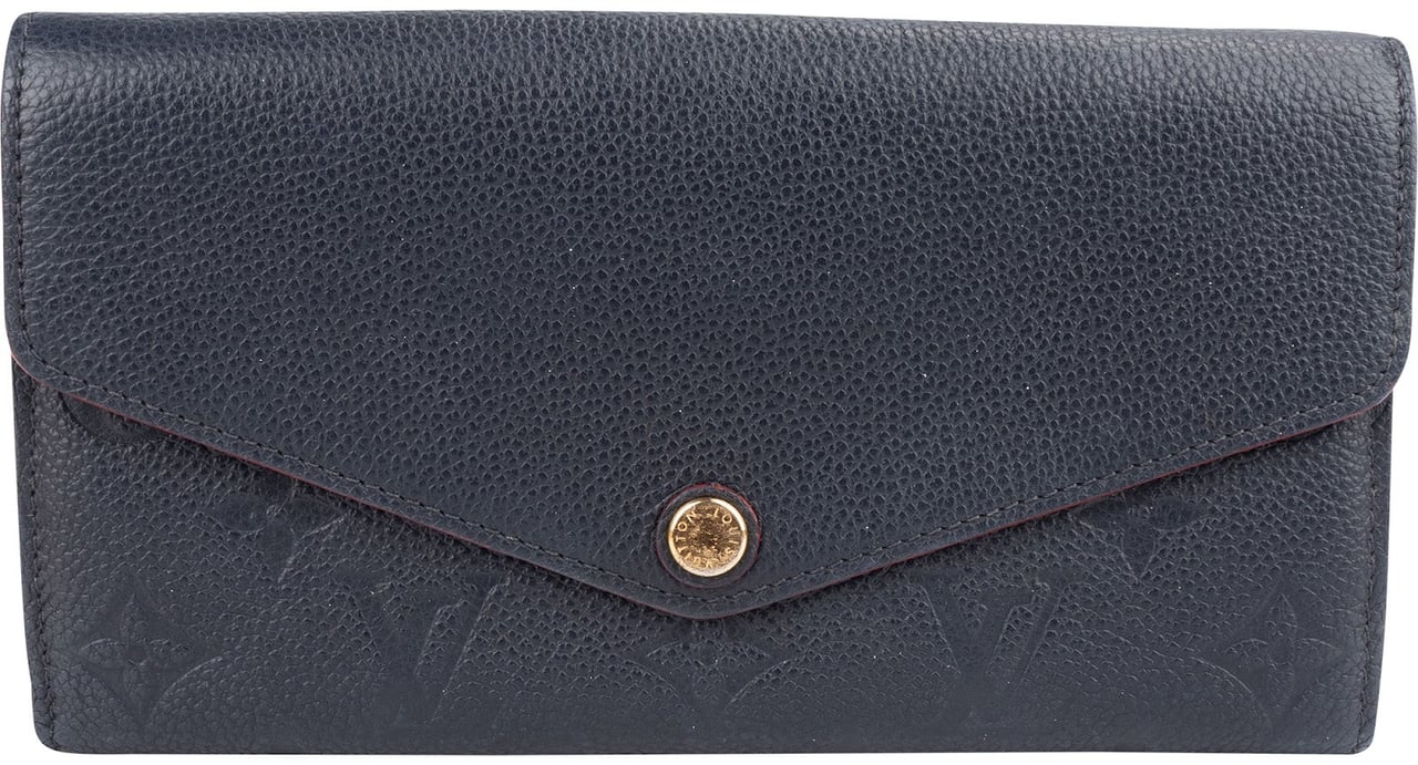 Louis Vuitton Louis Vuitton Leather Monogram Empreinte Sarah Wallet Navy