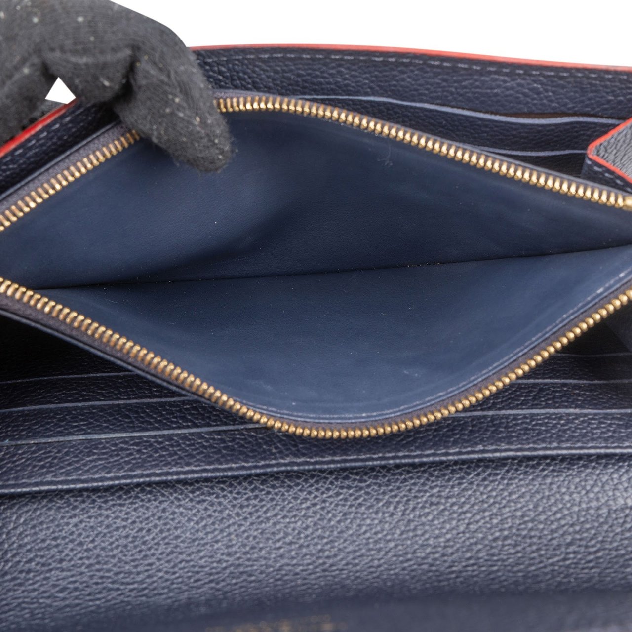 Louis Vuitton Louis Vuitton Leather Monogram Empreinte Sarah Wallet Navy