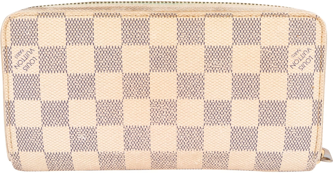 Louis Vuitton Monogram Damier Azur Canvas Zippy Wallet Beige