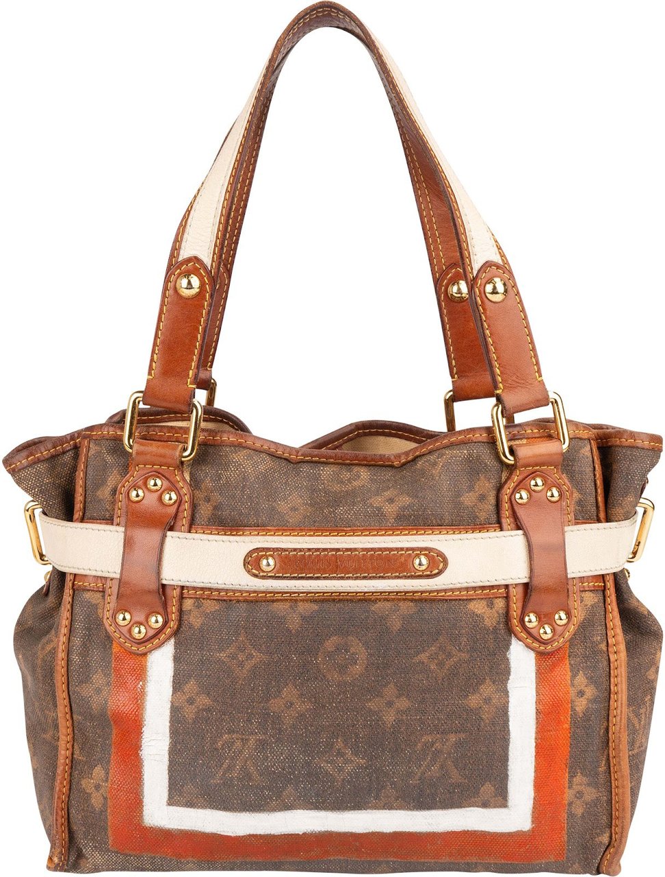 Louis Vuitton Limited Monogram Tussue Rayures Handbag Bruin