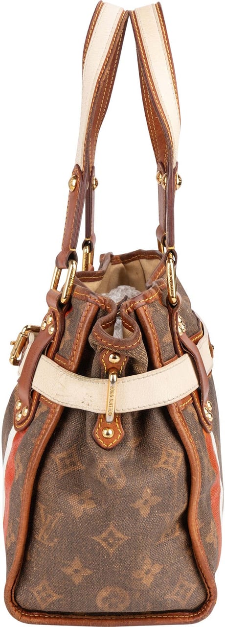 Louis Vuitton Limited Monogram Tussue Rayures Handbag Bruin