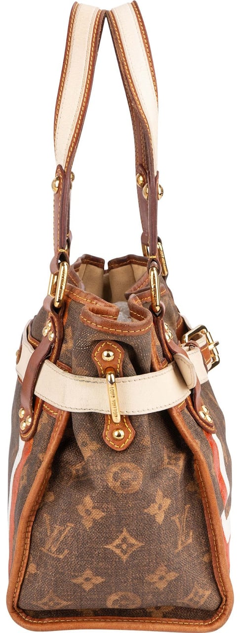 Louis Vuitton Limited Monogram Tussue Rayures Handbag Bruin