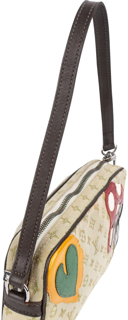 Louis Vuitton Monogram Mini Lin Conte de Fées Mushroom Pochette Accessoire Handbag Beige