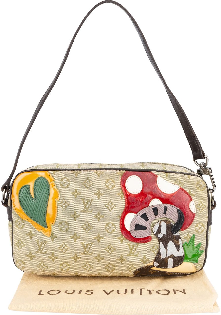 Louis Vuitton Monogram Mini Lin Conte de Fées Mushroom Pochette Accessoire Handbag Beige