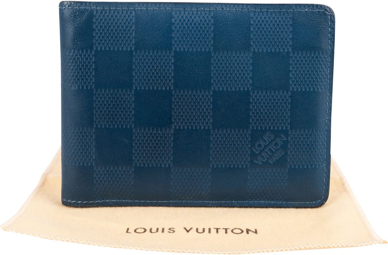 Louis Vuitton Louis Vuitton Monogram Damier Infini Slender Wallet Blauw