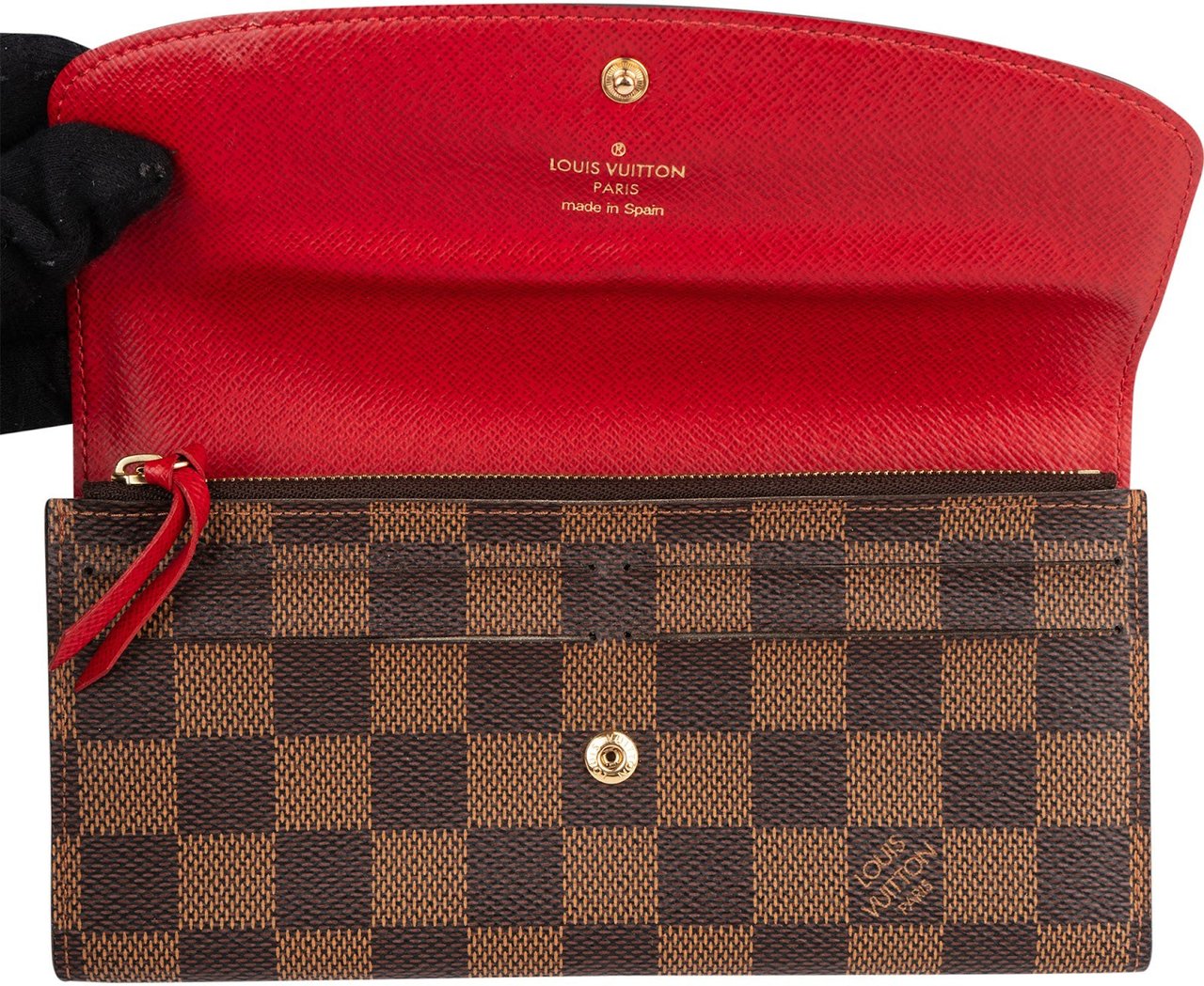 Louis Vuitton Monogram Damier Ebene Canvas Emilie Wallet Bruin
