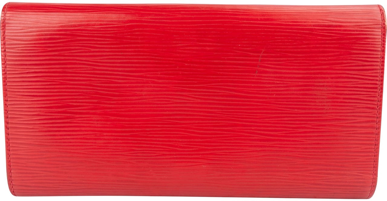 Louis Vuitton Louis Vuitton Rouge Epi Leather Sarah Wallet Rood