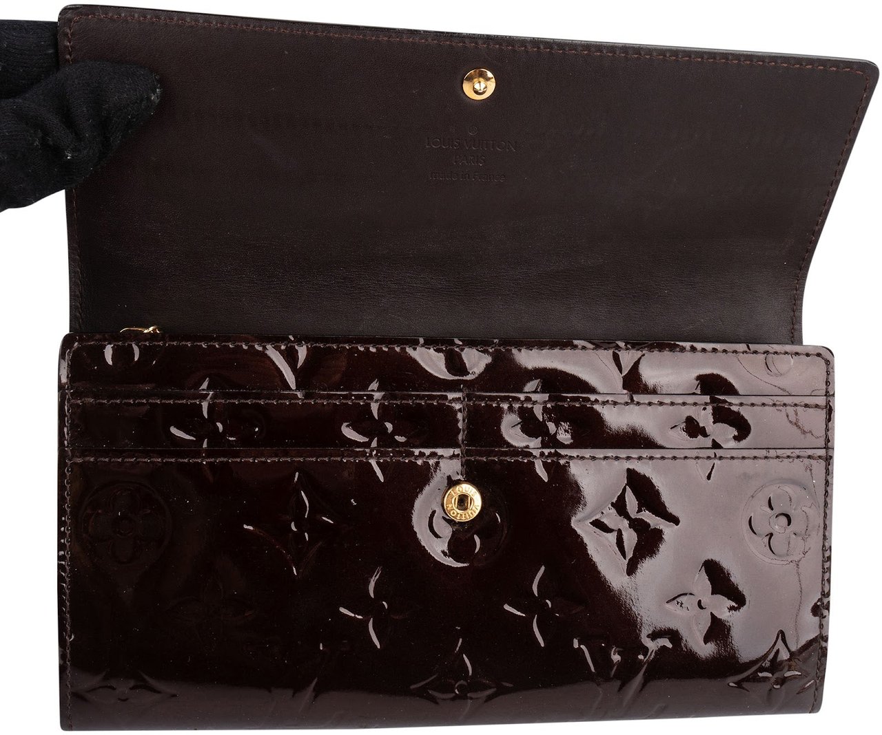 Louis Vuitton Monogram Vernis Sarah Wallet Bruin