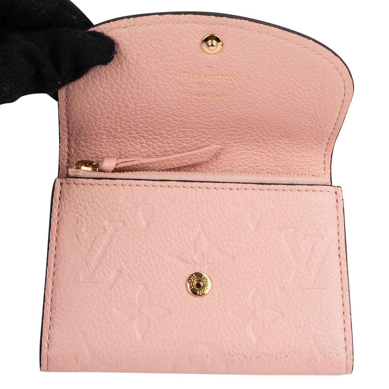 Louis Vuitton Leather Monogram Empreinte Rosalie Coin Wallet Rood