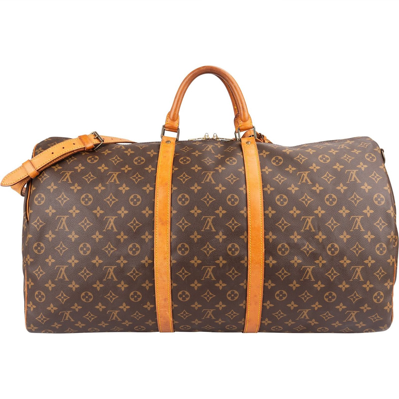 Louis Vuitton Louis Vuitton Monogram Canvas Keepall 60 Bandoulière Travel Bag Bruin