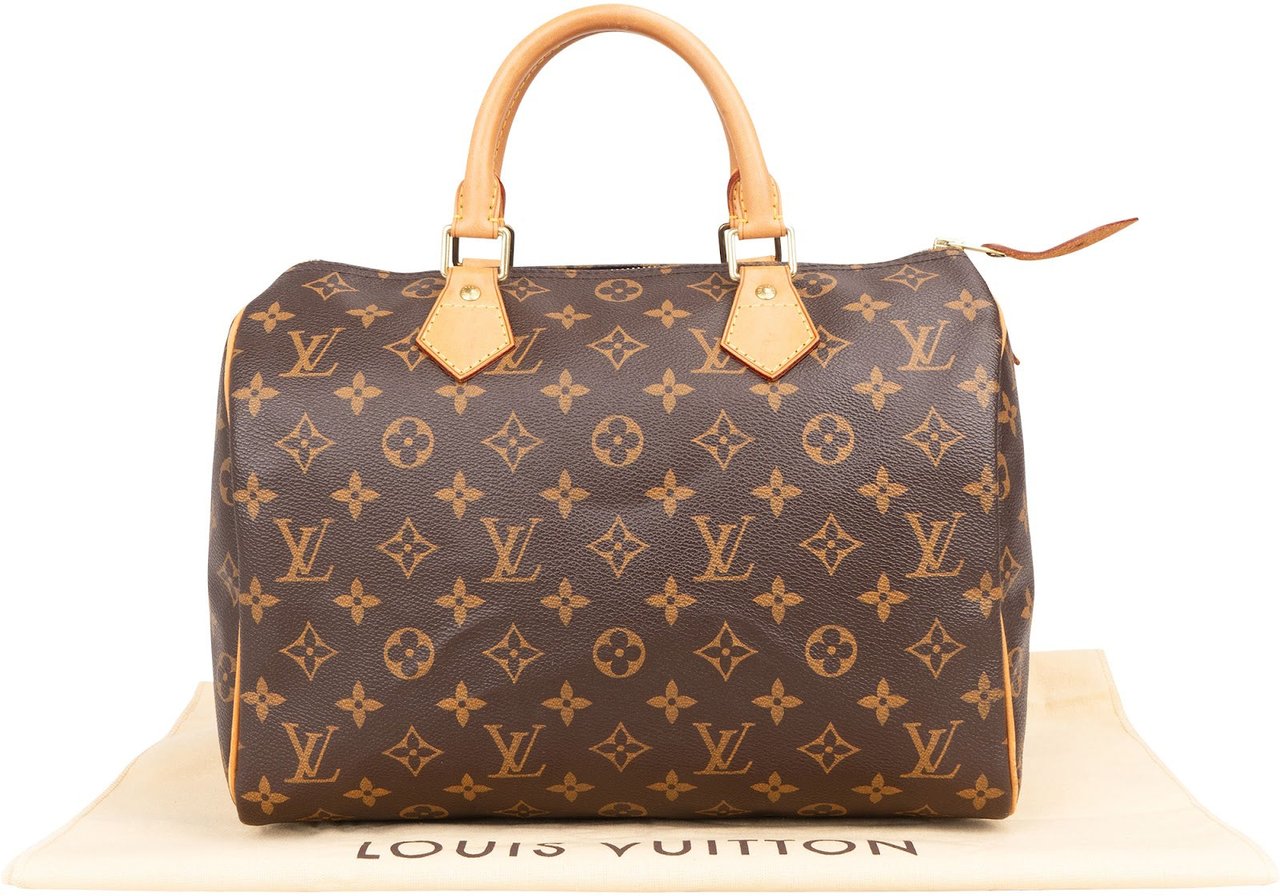 Louis Vuitton Louis Vuitton Monogram Canvas Speedy 30 Handbag Bruin