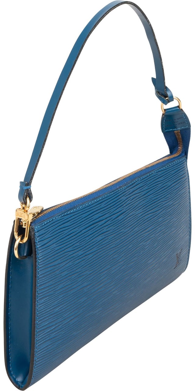 Louis Vuitton Blue Epi Leather Pochette Accessoires Handbag Blauw