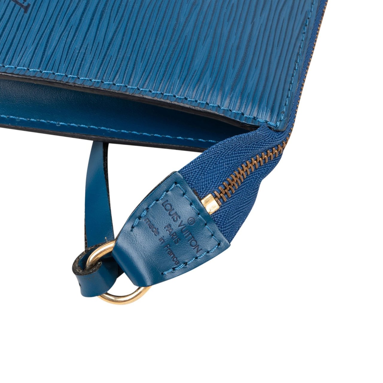 Louis Vuitton Blue Epi Leather Pochette Accessoires Handbag Blauw