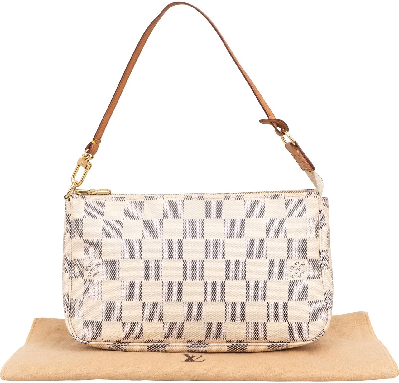 Louis Vuitton Monogram Damier Azur Pochette Accessoires Handbag Beige