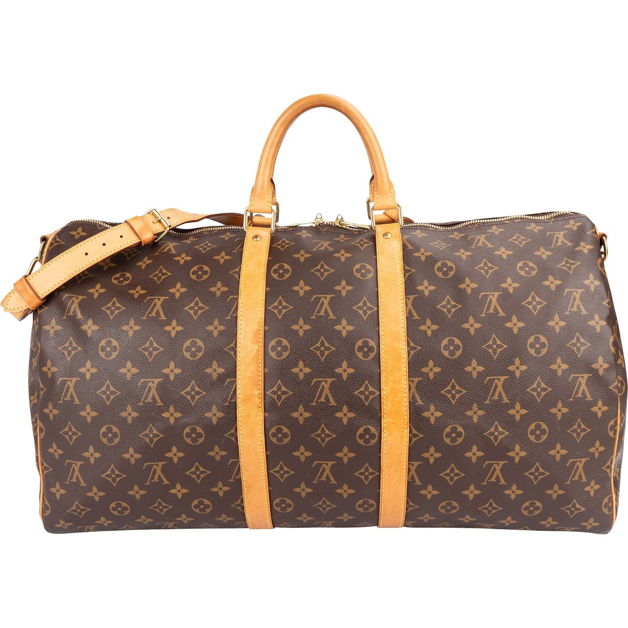 Louis Vuitton Louis Vuitton Monogram Canvas Keepall 55 Bandoulière Travel Bag Bruin