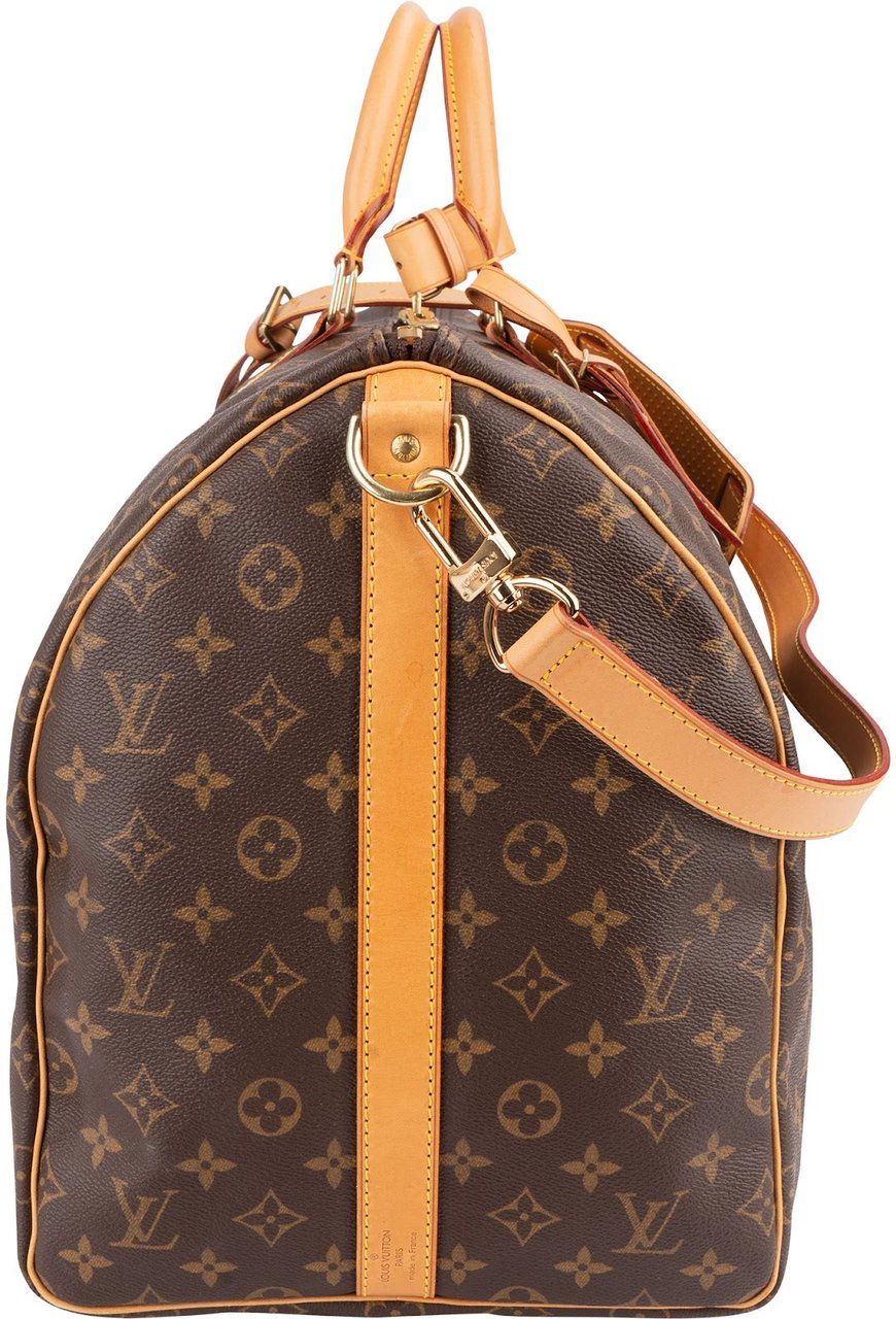 Louis Vuitton Monogram Canvas Keepall 55 Bandoulière Travel Bag Bruin