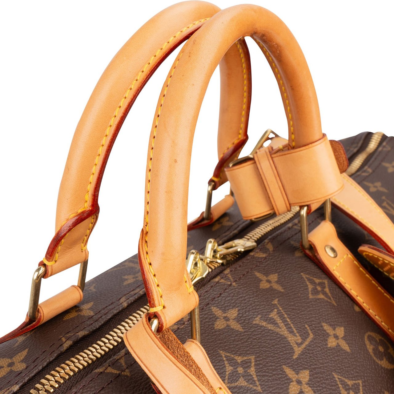 Louis Vuitton Monogram Canvas Keepall 55 Bandoulière Travel Bag Bruin