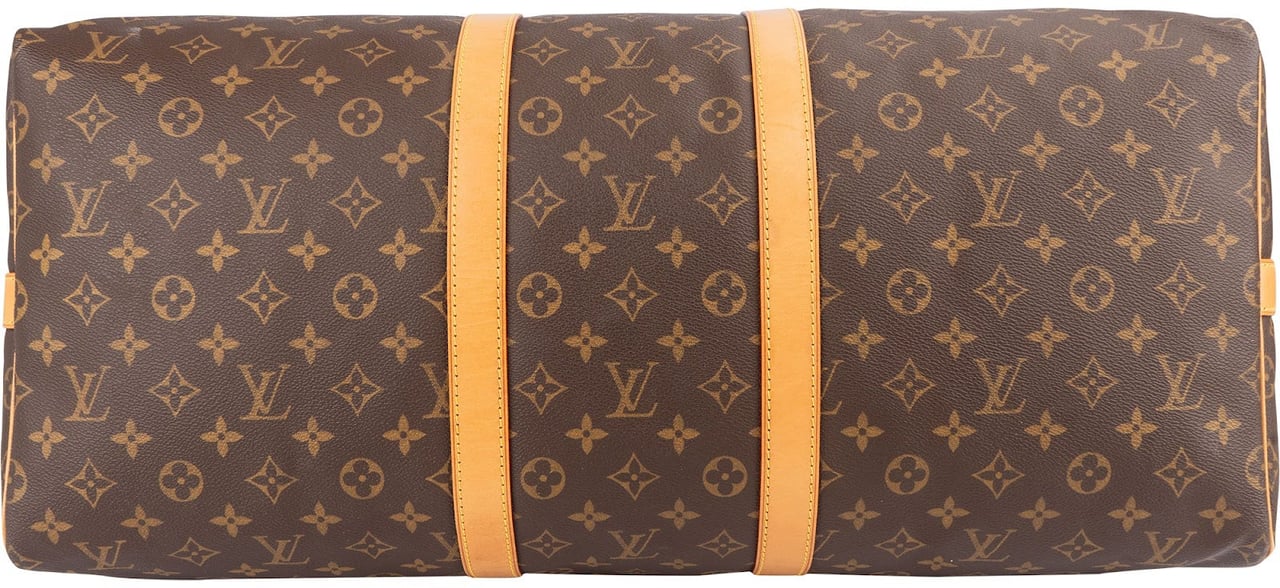 Louis Vuitton Monogram Canvas Keepall 55 Bandoulière Travel Bag Bruin