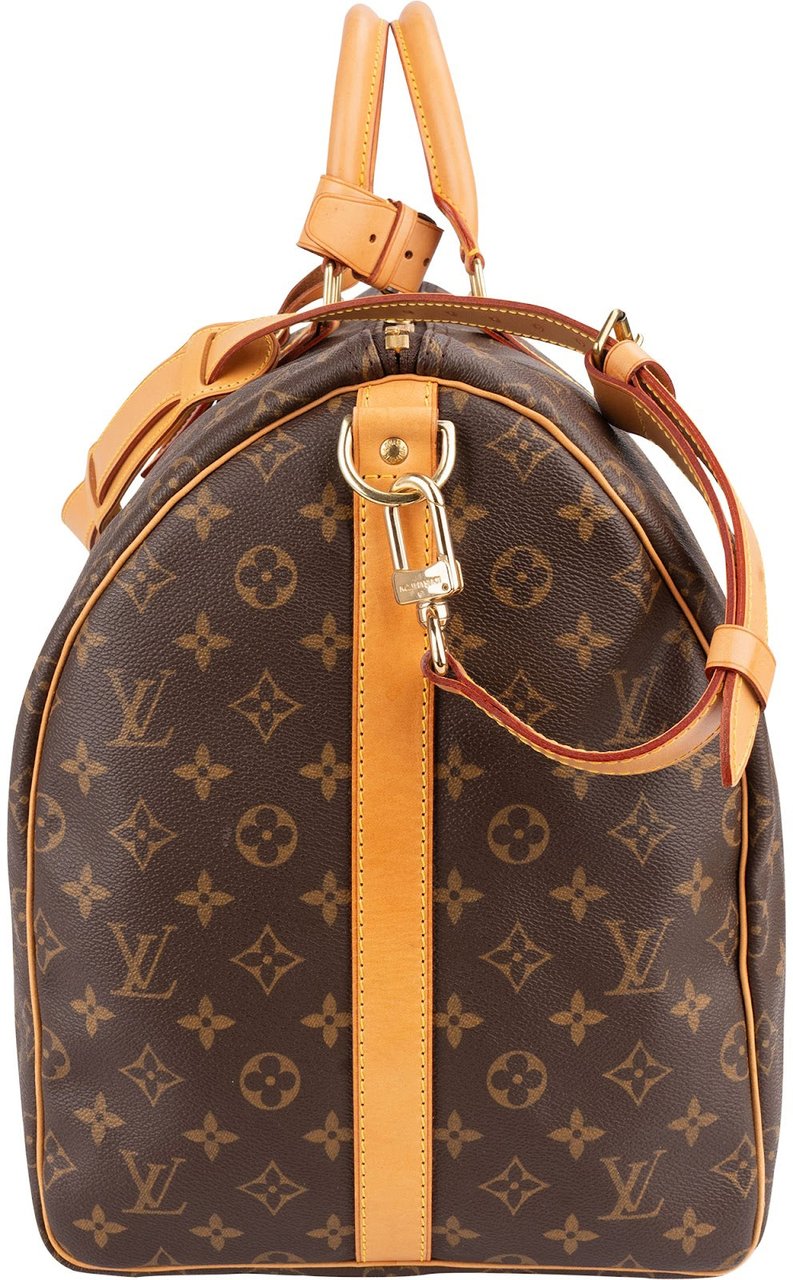 Louis Vuitton Monogram Canvas Keepall 55 Bandoulière Travel Bag Bruin