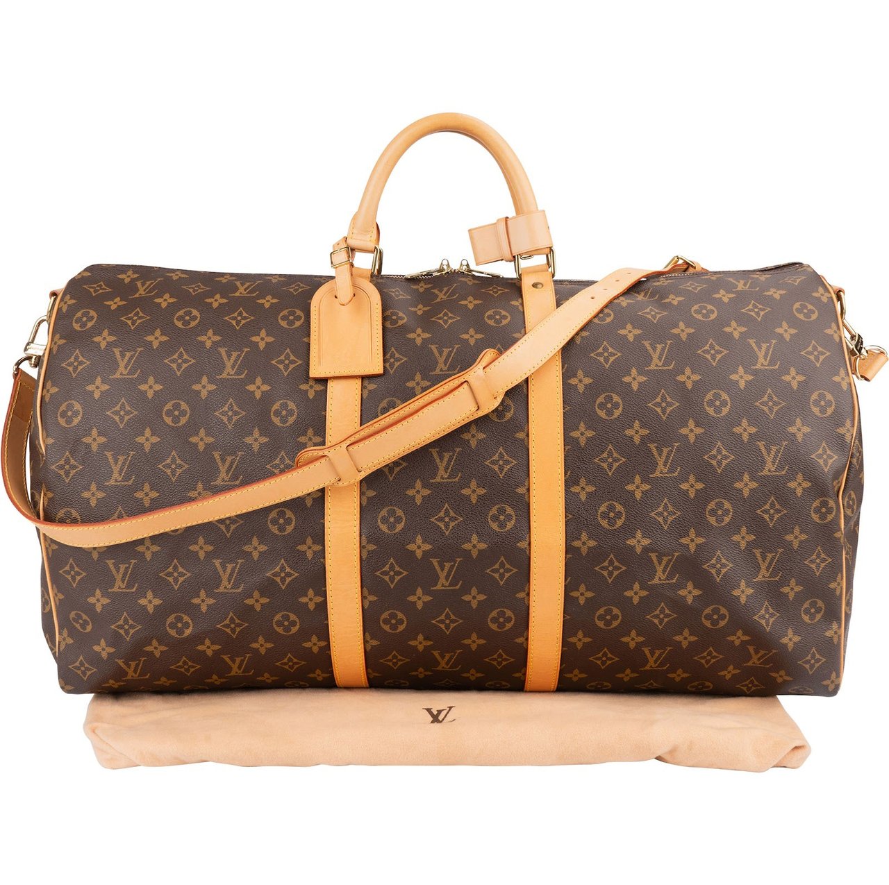 Louis Vuitton Louis Vuitton Monogram Canvas Keepall 60 Bandoulière Travel Bag Bruin