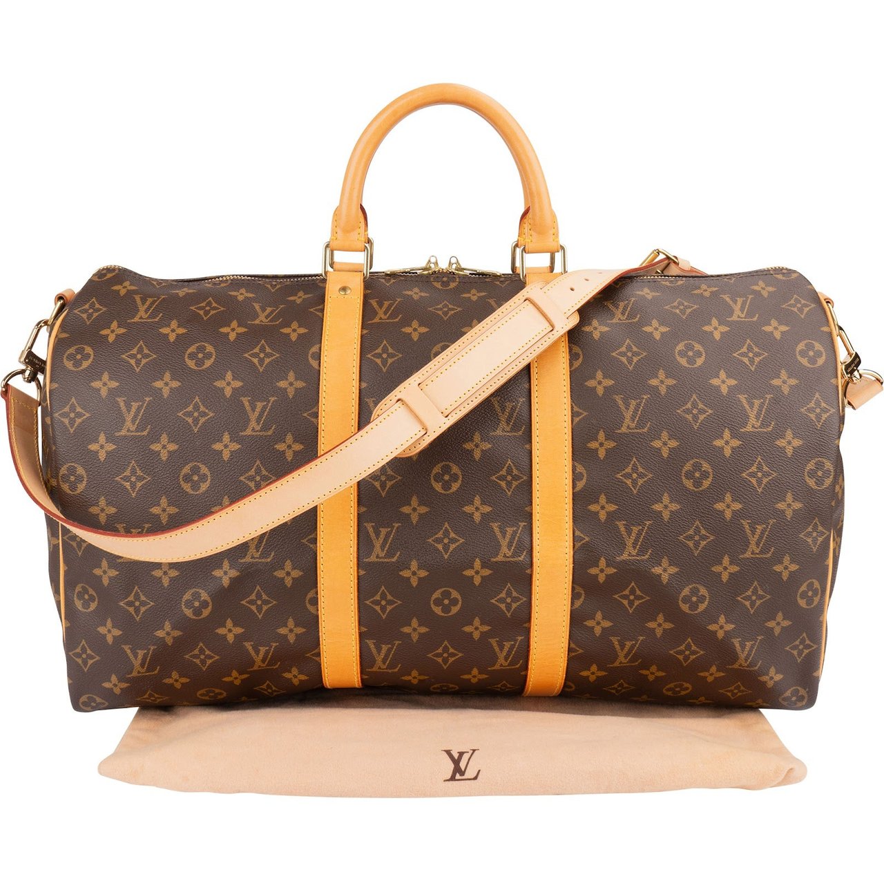 Louis Vuitton Louis Vuitton Monogram Canvas Keepall 50 Bandoulière Travel Bag Bruin