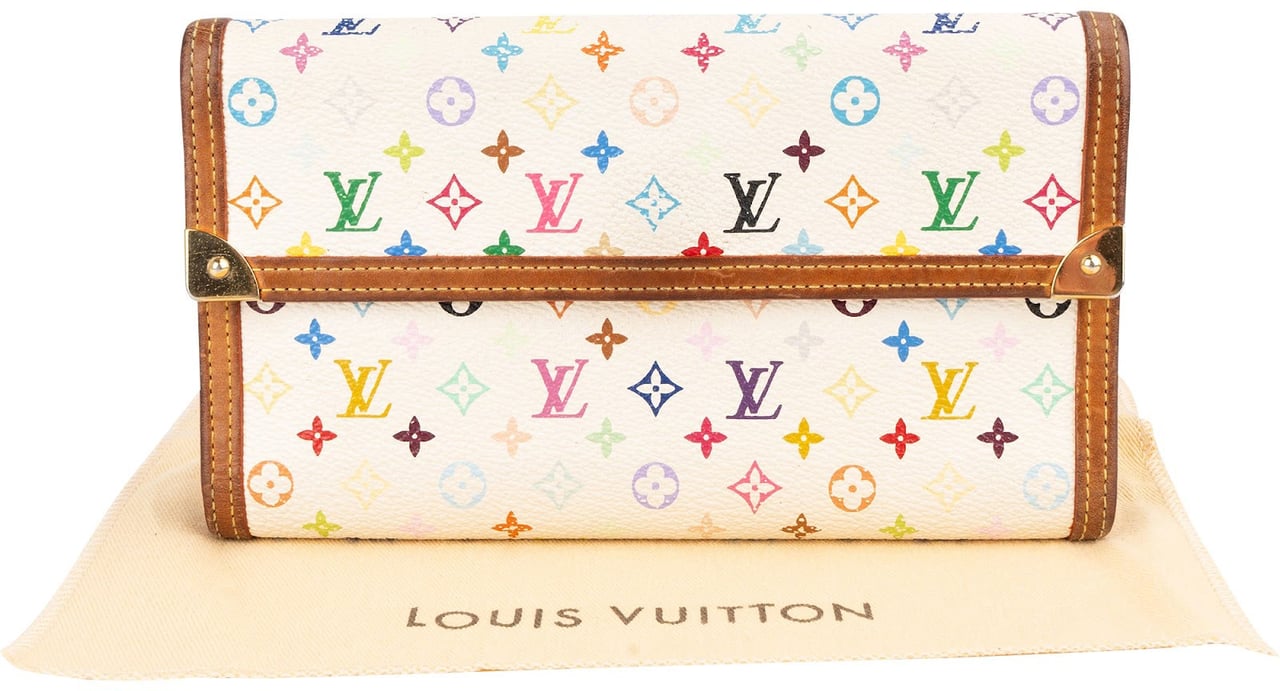 Louis Vuitton Monogram Murakami Multicolor Porte-Tresor Wallet Wit