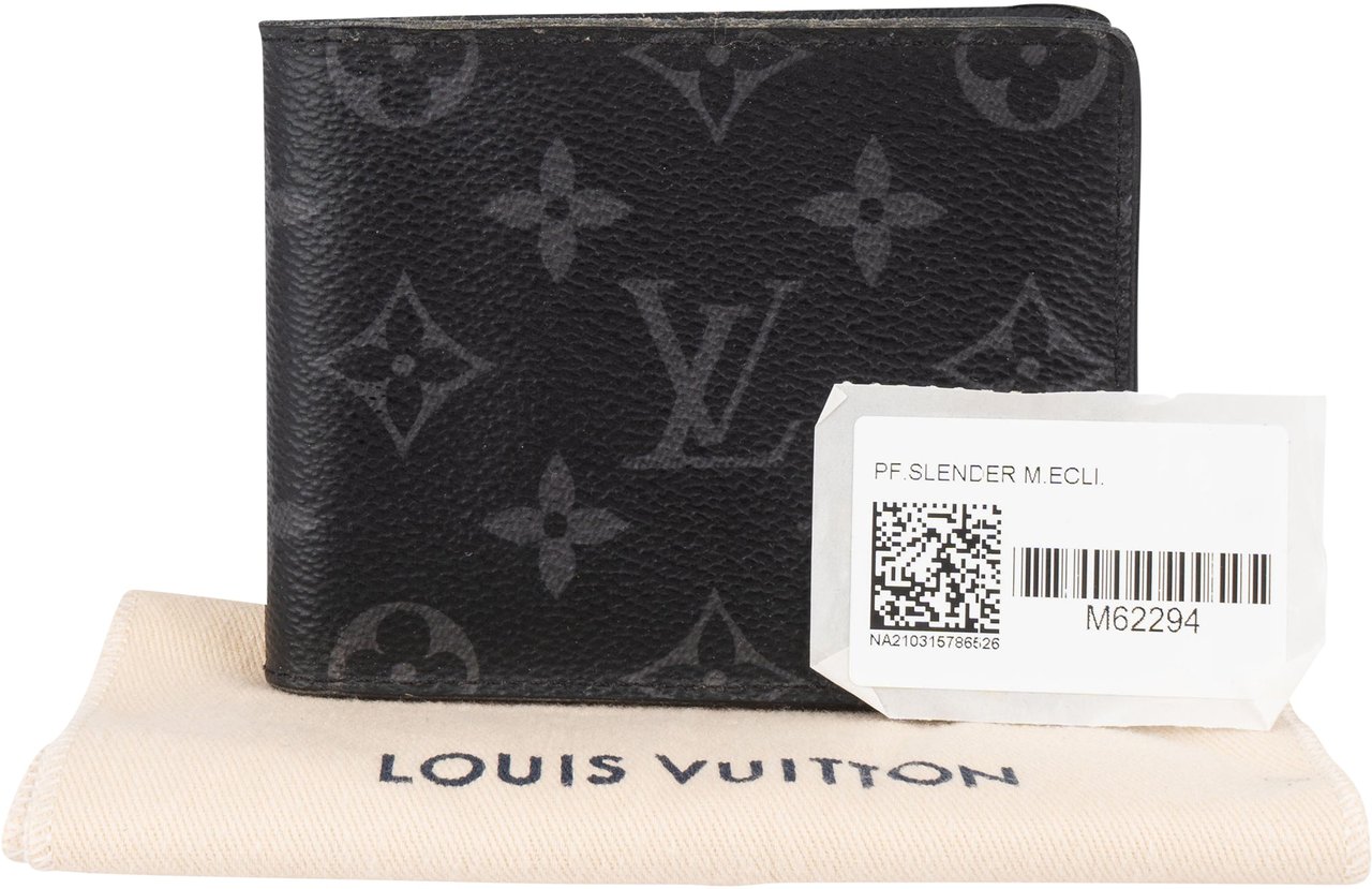 Louis Vuitton Louis Vuitton Canvas Monogram Eclipse Slender Wallet Zwart
