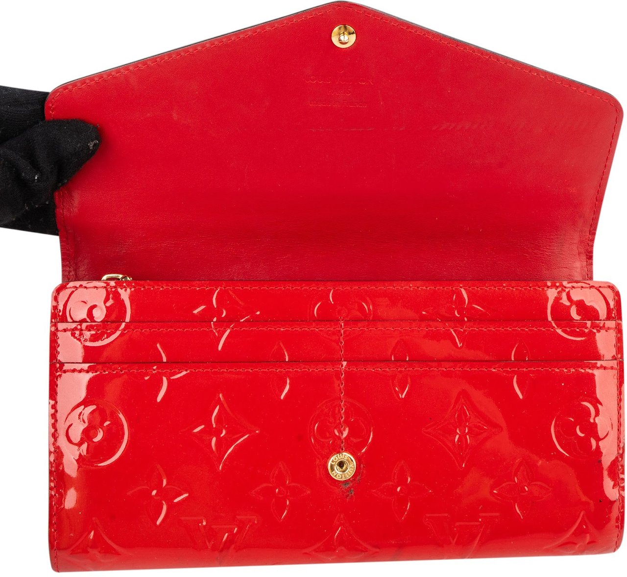 Louis Vuitton Louis Vuitton Monogram Vernis Sarah Wallet Rood