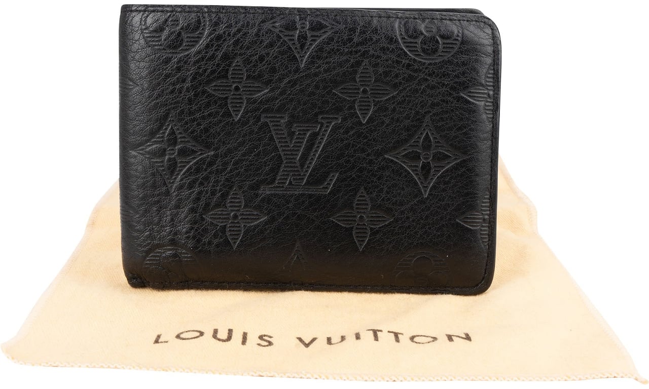 Louis Vuitton Monogram Shadow Leather Multiple Wallet Zwart