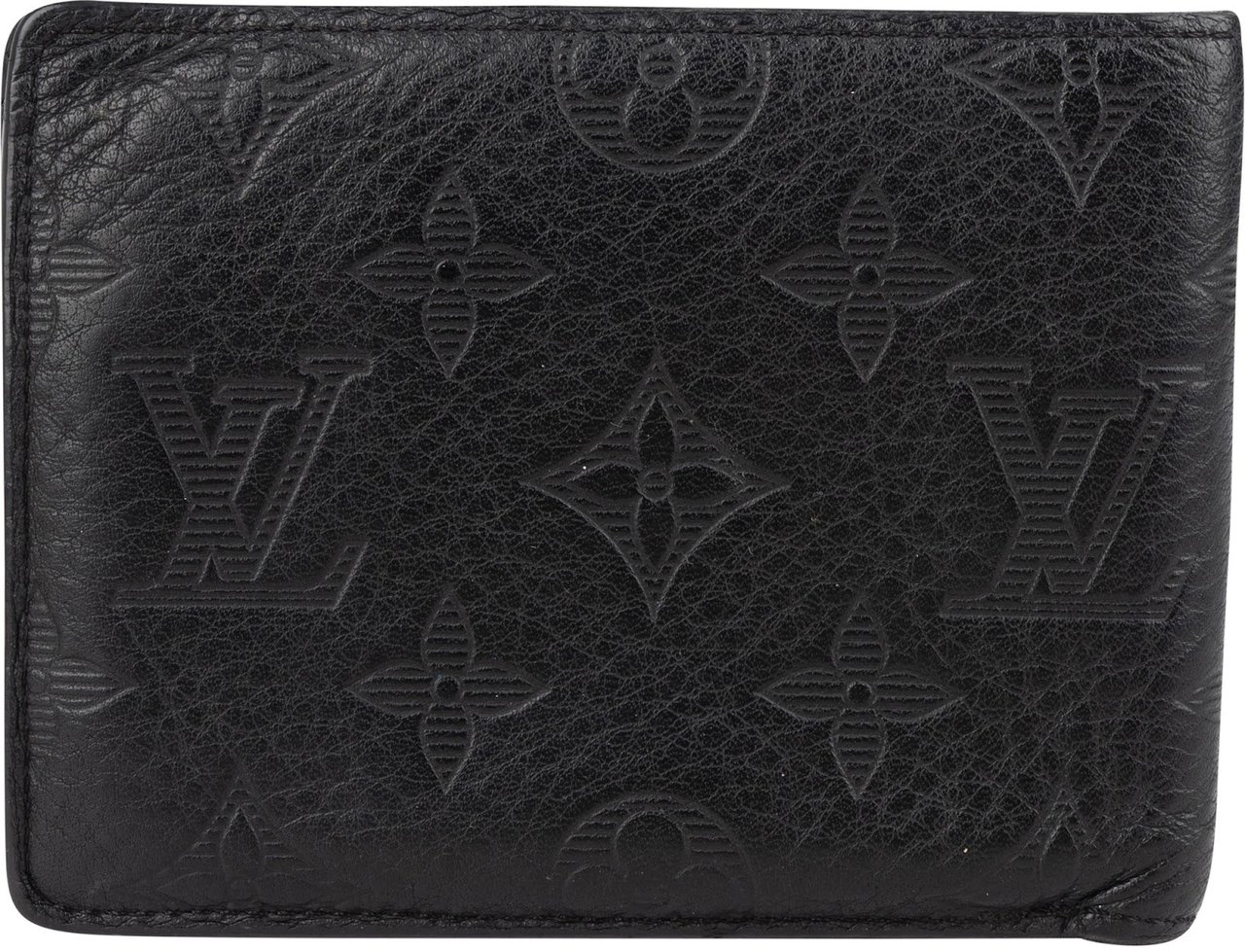 Louis Vuitton Monogram Shadow Leather Multiple Wallet Zwart