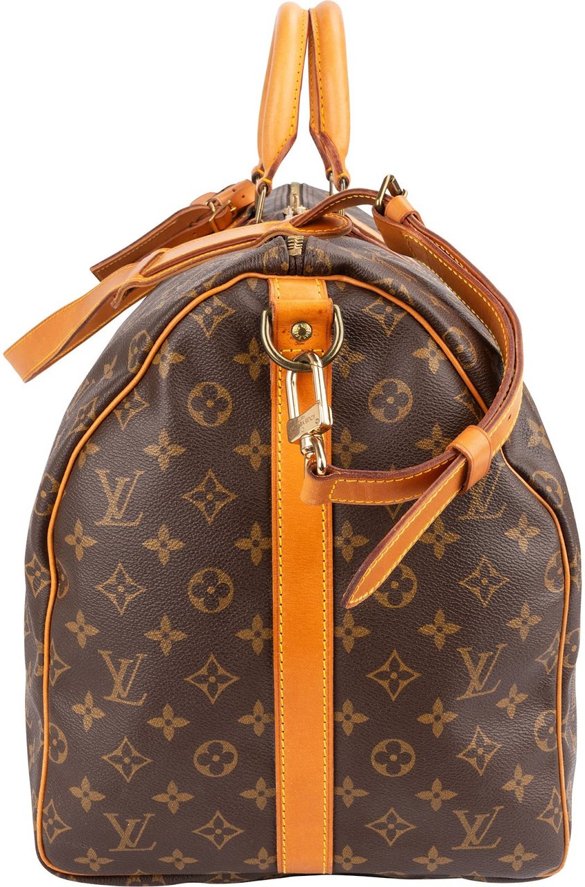 Louis Vuitton Monogram Canvas Keepall 55 Bandoulière Travel Bag Bruin