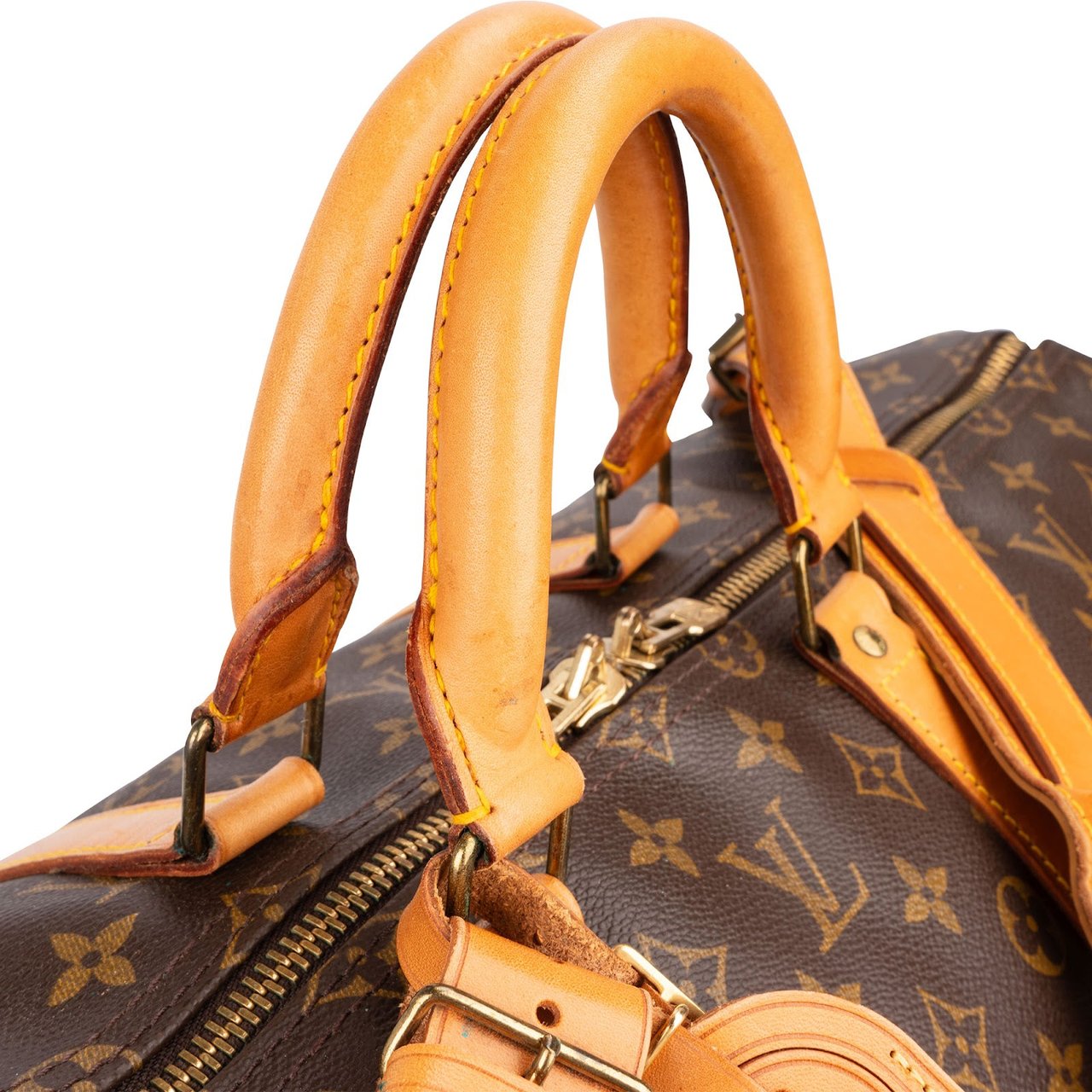 Louis Vuitton Monogram Canvas Keepall 55 Bandoulière Travel Bag Bruin