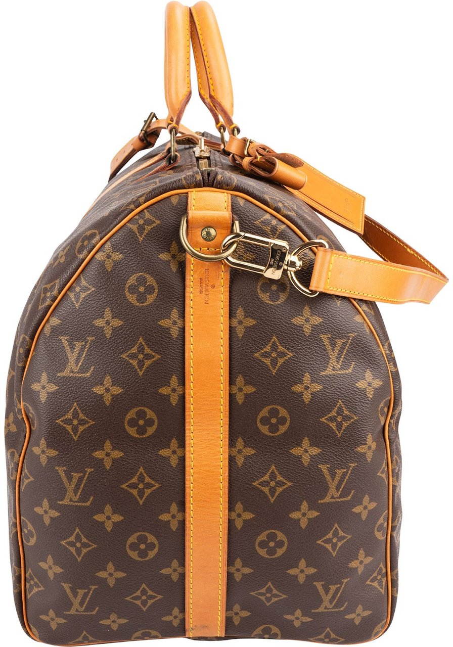 Louis Vuitton Monogram Canvas Keepall 55 Bandoulière Travel Bag Bruin